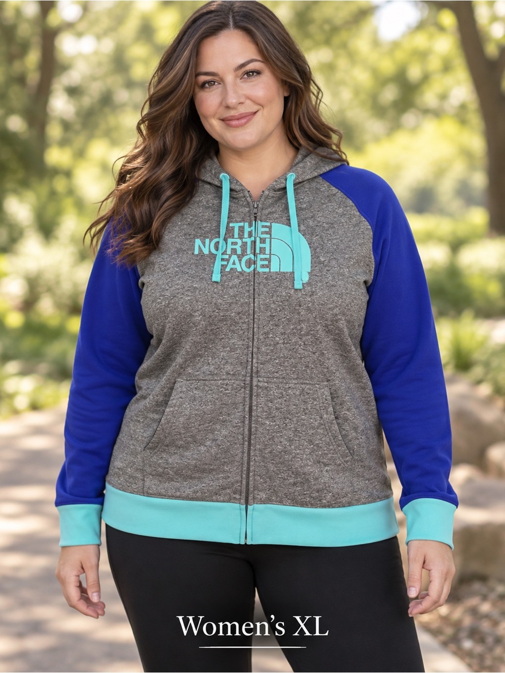 The North Face Women's XL & Blue Full-Zip Hoodie